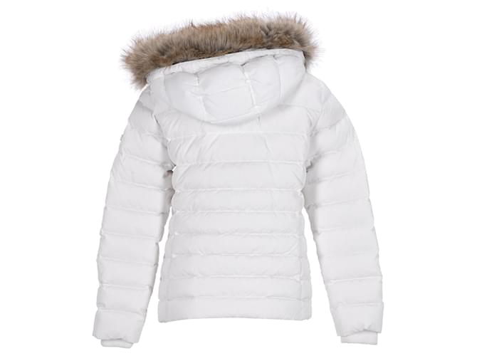 Tommy Hilfiger Womens Faux Fur Trimmed Down Fitted Jacket White Polyester  ref.1297647