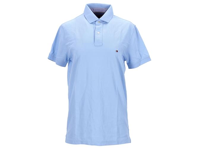 Tommy Hilfiger Mens Pure Cotton Polo Blue Light blue  ref.1297669