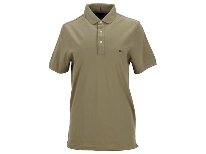 Tommy Hilfiger Mens Pure Cotton Slim Fit Tommy Polo Green  ref.1297683