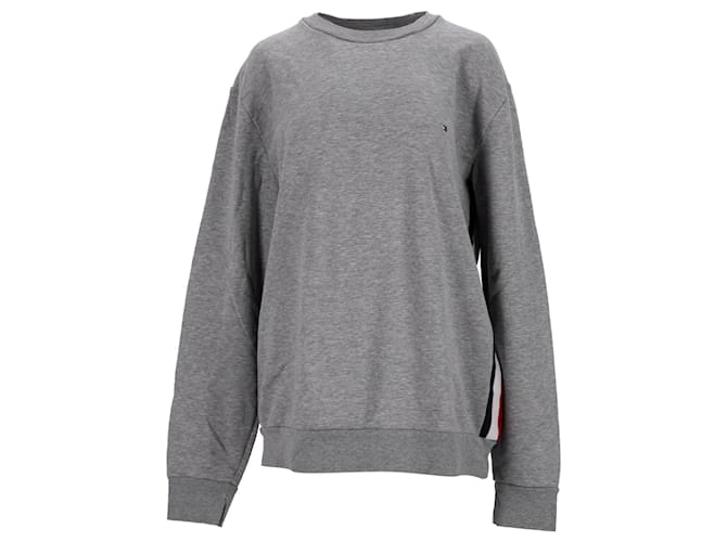 Tommy Hilfiger Mens Stripe Sweatshirt Grey Cotton  ref.1297701