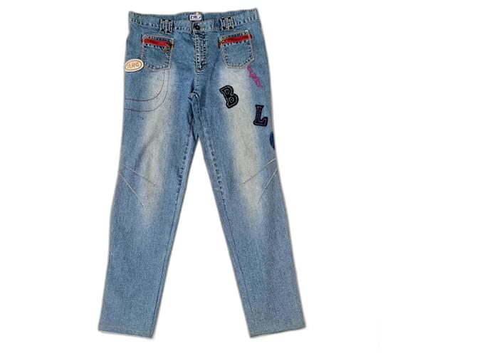 Pantalon droit en denim bleu Byblos style streetwear Viscose  ref.1297758