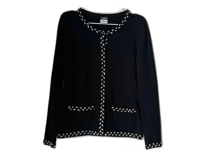 Chanel Pullover Schwarz Wolle