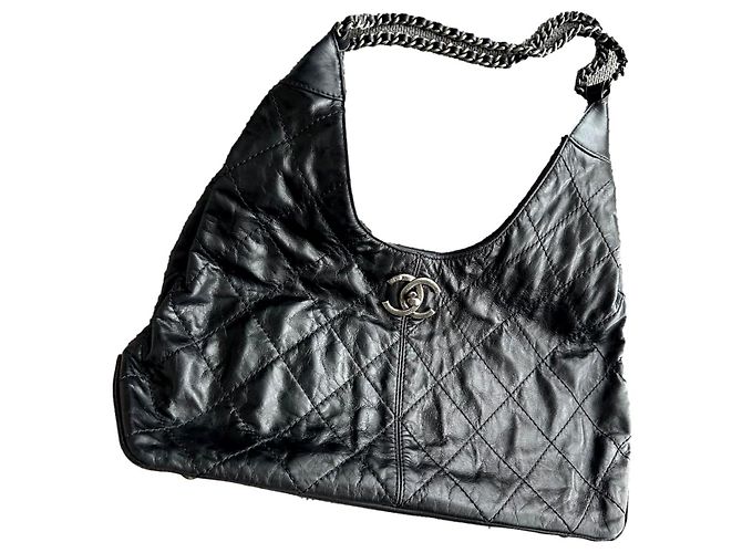 Borsa a mano Chanel Hobo 2013 in pelle nera Nero
