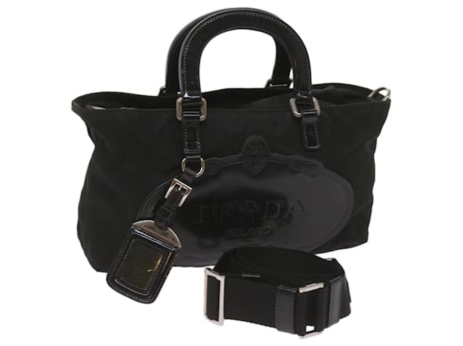 Prada bolso de mano de nylon 2forma de autenticación negra ep3618 Negro  ref.1297805