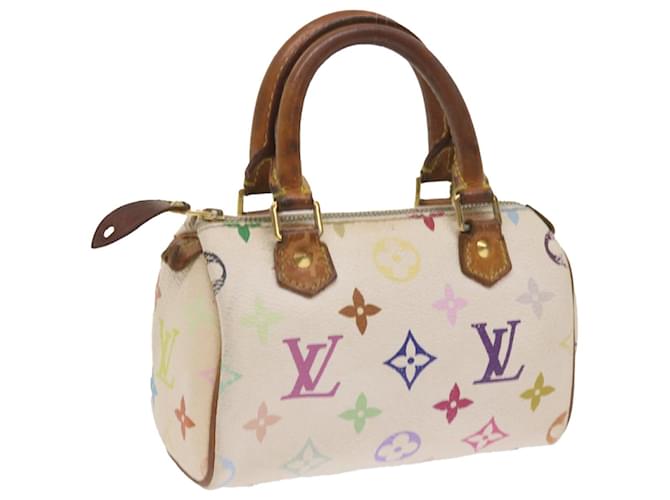 Mini borsa Speedy monogramma multicolore LOUIS VUITTON bianca M92645 LV Aut 67724 Bianco  ref.1297865