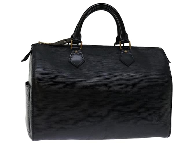 Louis Vuitton Epi Speedy 30 Bolsa de mão Noir Black M43002 LV Auth yk11000 Preto Couro  ref.1297906