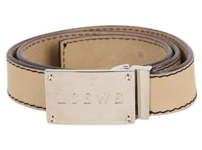 Loewe Leather leather belt Beige  ref.1297961