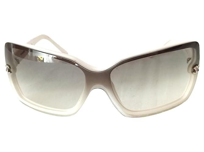 Óculos de sol Chanel Vintage Branco Acetato  ref.1297980