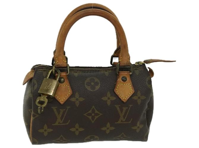 Louis Vuitton Nano Speedy Braun Leinwand  ref.1298017