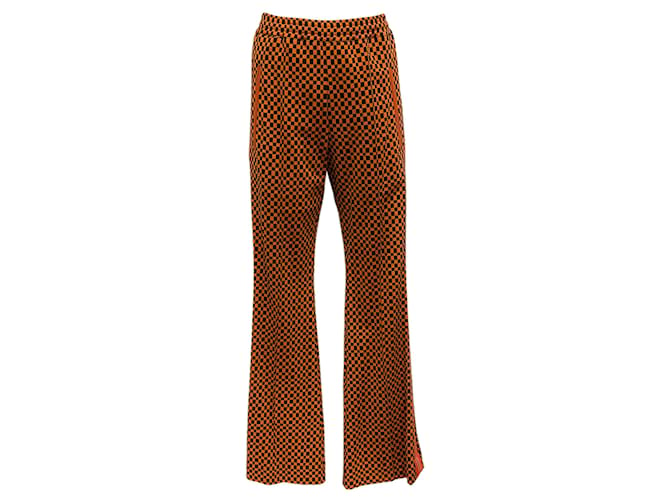 Autre Marque Marni Orange / Black Check Knit Track Pants Viscose  ref.1298131