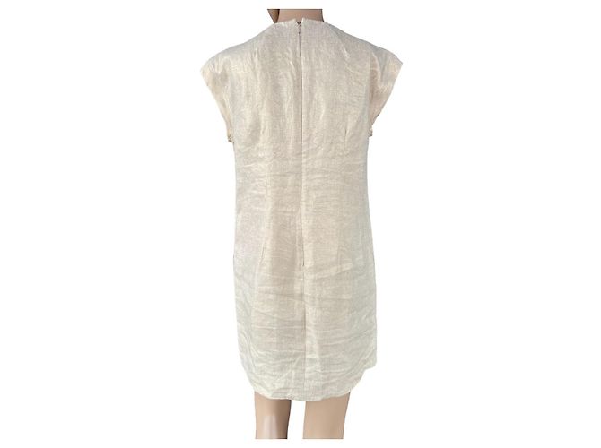 Vestido mini de linho J.Crew creme Cru