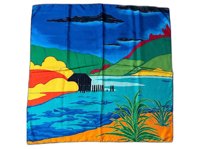 Very rare Hermès scarf "at the end of the world" Multiple colors Silk  ref.1298165