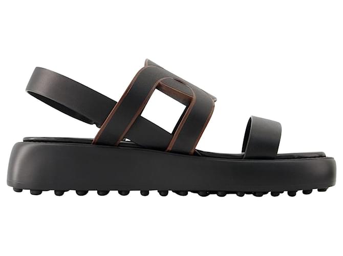 Gomma Catena Sandals - Tod's - Leather - Black  ref.1298200