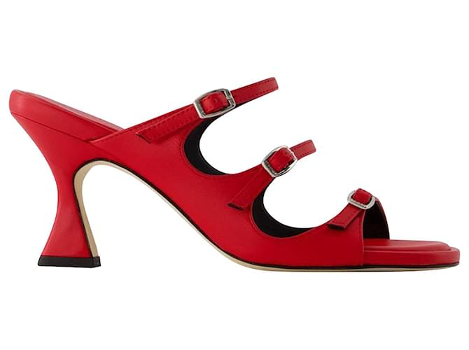 Kitty Sandals - Carel - Leather - Red  ref.1298211