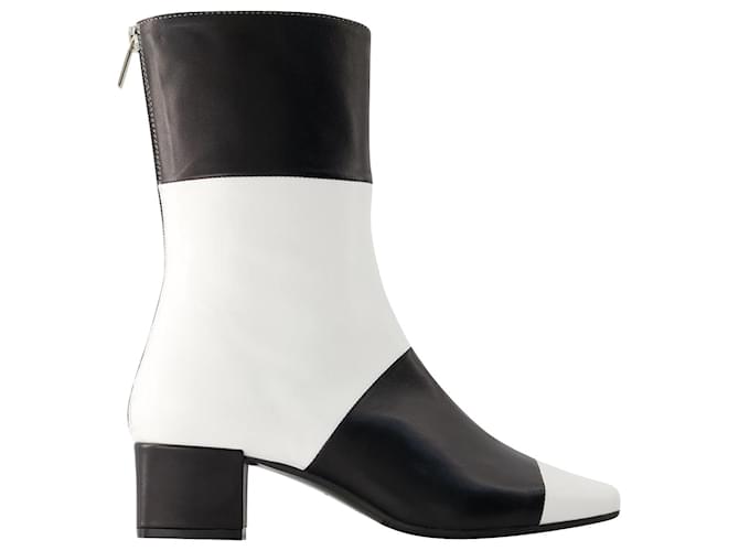 Estime Go Ankle Boots - Carel - Leather - Black/White  ref.1298247