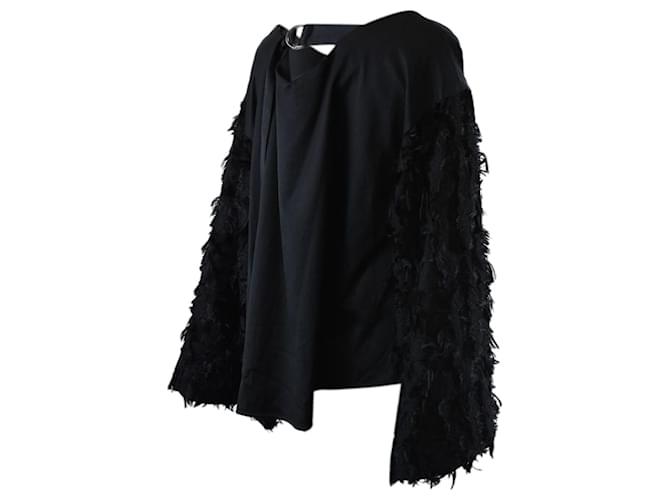 Christian Dior Yastoshi Ezumi Face Herringbone Switching V Neck Tops Black Cotton  ref.1298300