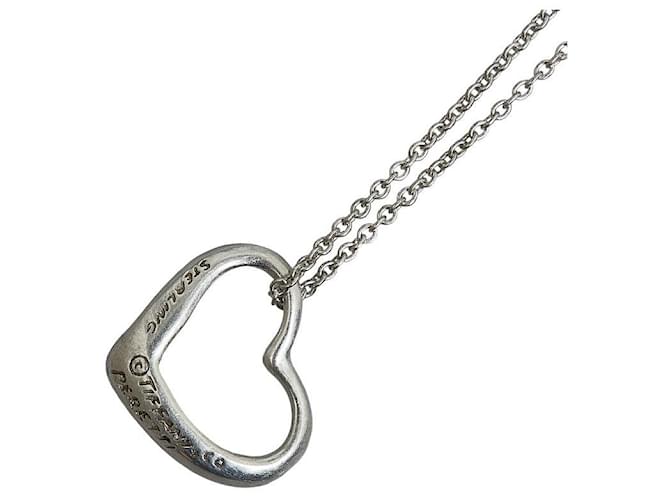 Tiffany & Co Silver Open Heart Necklace Metal  ref.1298338