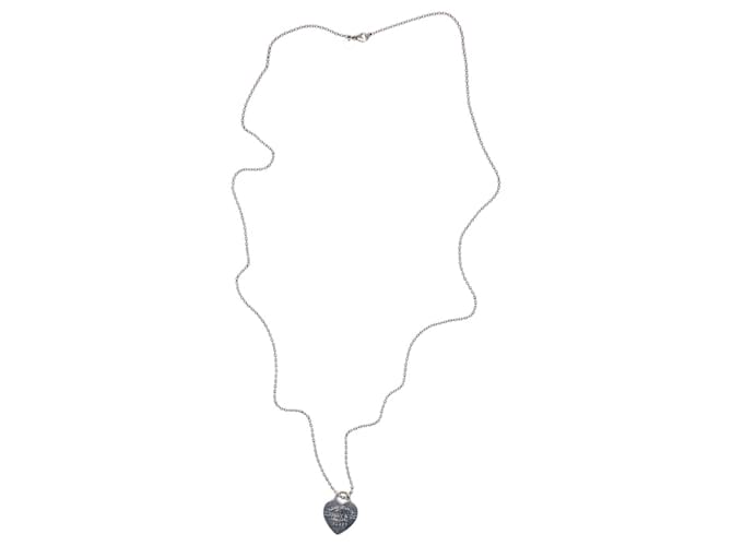 Tiffany & Co silver Return to Tiffany Heart Tag Pendant Silvery  ref.1298400