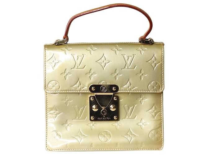 Louis Vuitton Gelbe Vernis Spring Street-Tasche mit Monogramm Leder  ref.1298402
