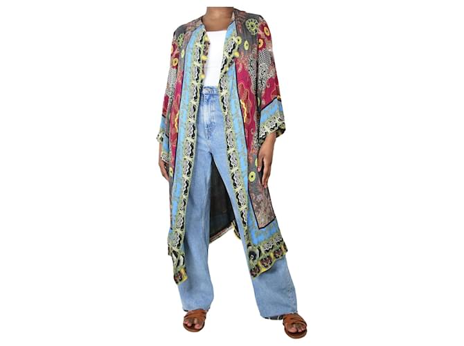 Etro Multicolour silk printed robe - size UK 14 Multiple colors  ref.1298410