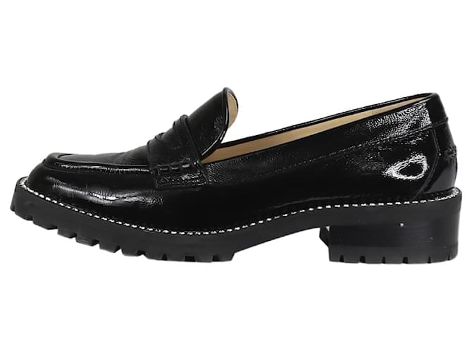 Jimmy Choo Black patent loafers - size EU 37.5 Leather  ref.1298428