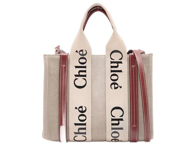 Chloé Beige small Woody tote bag Cloth  ref.1298431