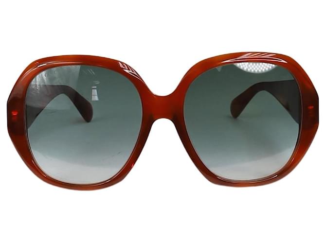Óculos de sol redondos grandes Gucci Brown GG - tamanho Marrom  ref.1298446
