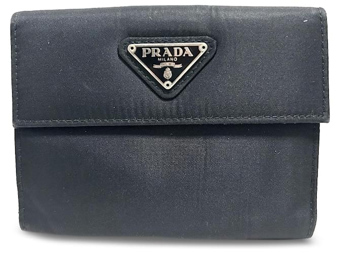 Prada Black Tessuto Small Wallet Nylon Cloth  ref.1298472