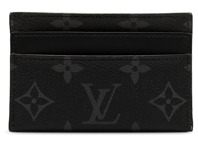 Porte-cartes doublé Louis Vuitton Black Monogram Eclipse Porte Cartes Toile Noir  ref.1298539