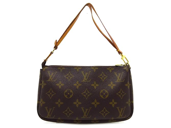 Louis Vuitton Brown Monogram Pochette Accessoires Leather Cloth  ref.1298545