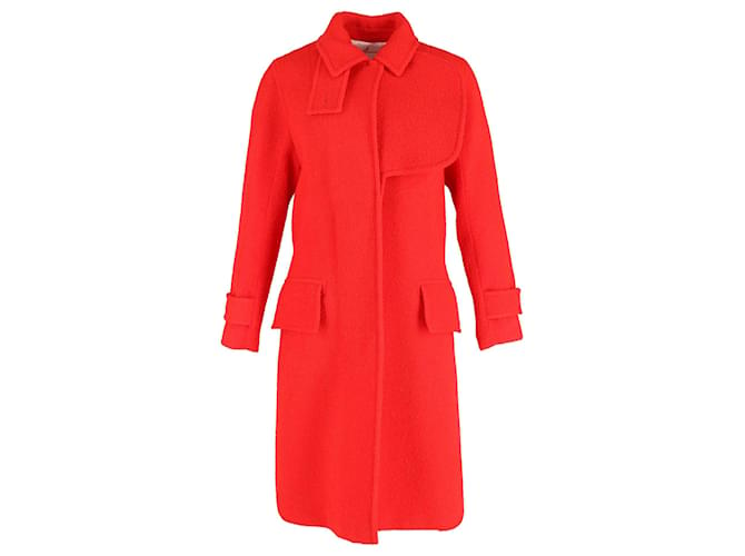 Manteau bouclé Victoria Beckham en laine rouge  ref.1298568
