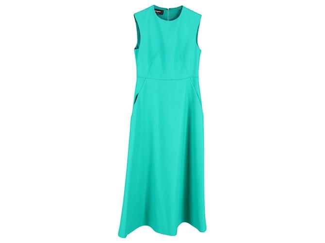 Rochas Sleeveless Dress in Teal Wool Green  ref.1298576