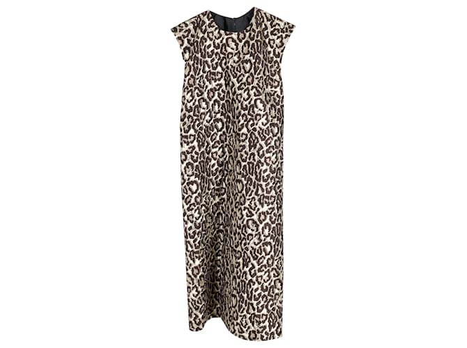 Rochas Cap Sleeve Dress in Animal Print Cotton  ref.1298581