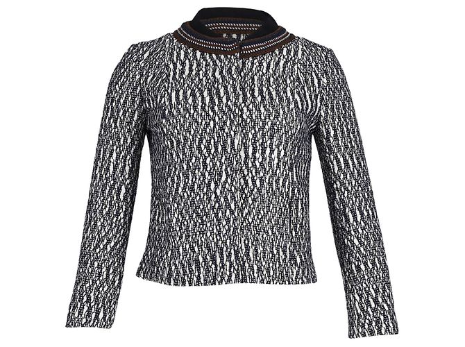 Jaqueta Tory Burch Tweed em algodão preto e branco
