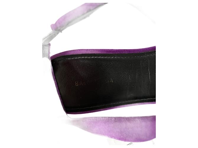 Balenciaga Chaussures plates à bride arrière BB Knife en velours violet  ref.1298637