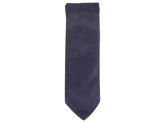 Corbata estampada Prada en seda azul marino  ref.1298657