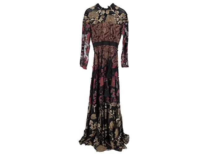 Lanvin Fall 2015 RTW Embroidered Maxi Dress in Multicolor Viscose Multiple colors Polyester  ref.1298664