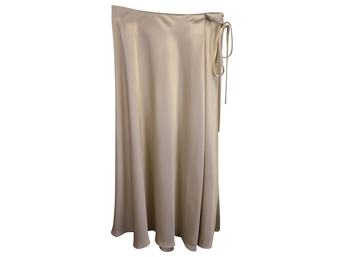 Theory Overlap Midi Skirt in Beige Triacetate Synthetic  ref.1298674
