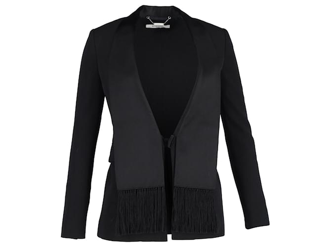Givenchy Fringed Blazer in Black Viscose Cellulose fibre  ref.1298683