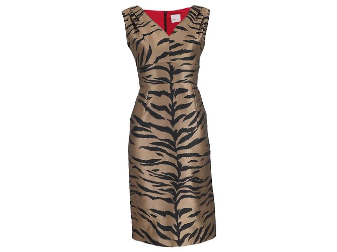 Vestido Carolina Herrera Sin Mangas En Algodón Animal Print Impresión de pitón