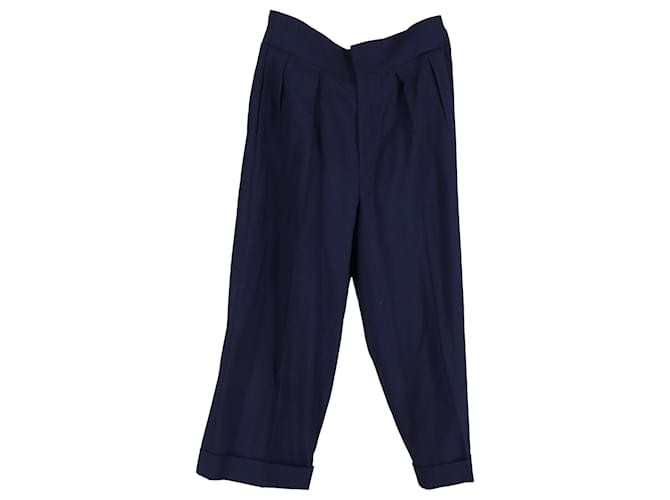 Marni Pleated Trousers in Navy Blue Wool  ref.1298694