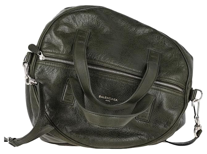 Balenciaga Air Hobo Round Bag in Dark Green Leather  ref.1298695