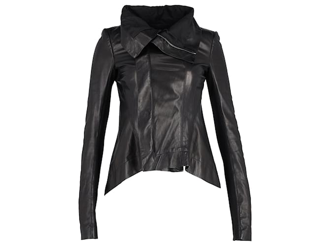 Rick Owens Draped Jacket in Black Leather  ref.1298713