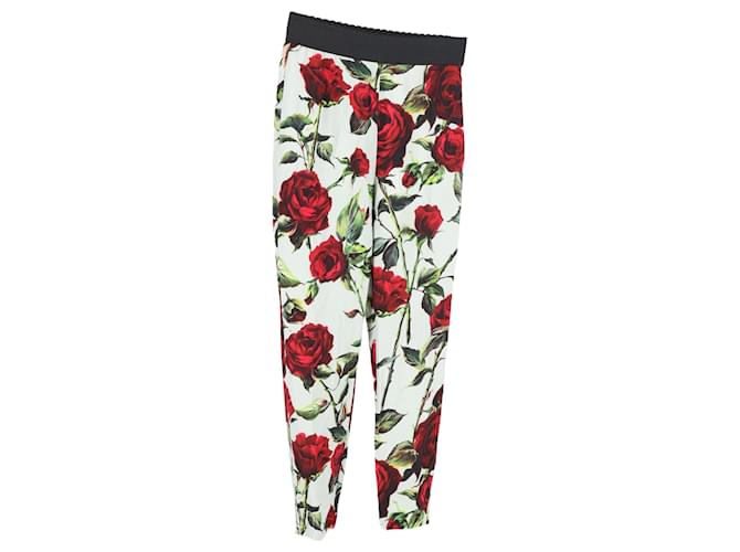 Dolce & Gabbana Leggings mit Blumenmuster aus mehrfarbiger Seide Mehrfarben  ref.1298722