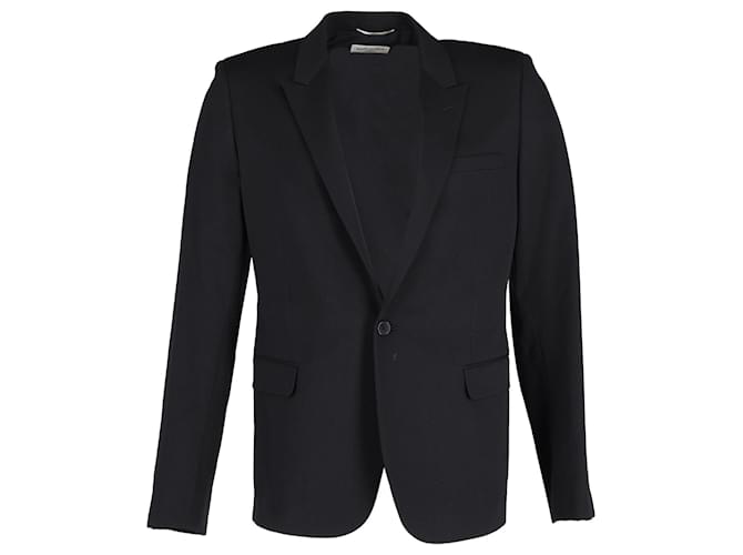 Saint Laurent Single-Breasted Blazer in Black Lana Vegine Wool  ref.1298727