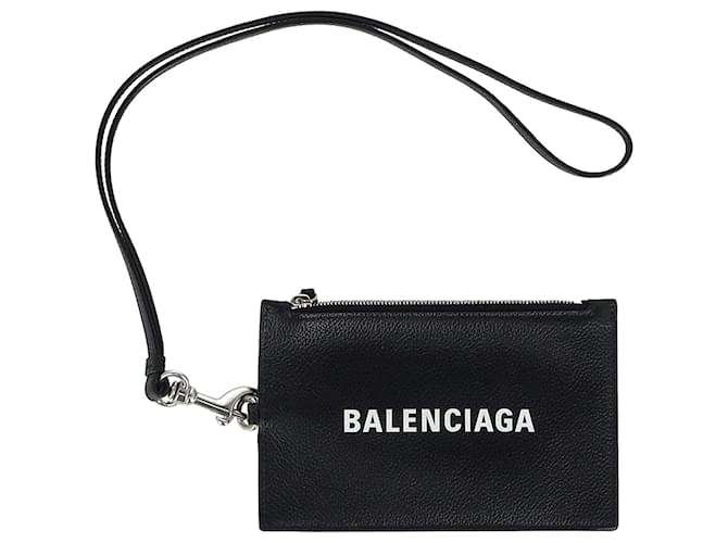 Balenciaga Cash Card Case aus schwarzem Leder  ref.1298729