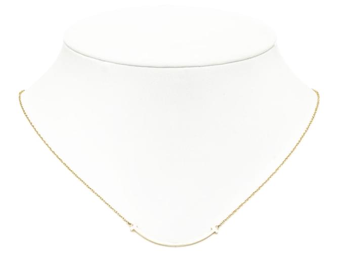 Tiffany & Co 18k Gold T-Smile-Anhänger-Halskette Metall  ref.1298779