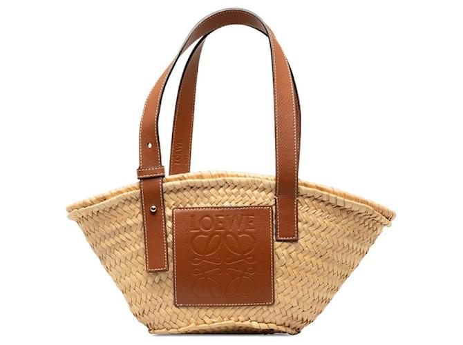 Loewe Raffia Basket Tote Bag Einkaufstasche aus Naturmaterial in gutem Zustand  ref.1298782