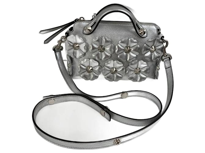 By The Way Fendi Silvery Leather  ref.1298804