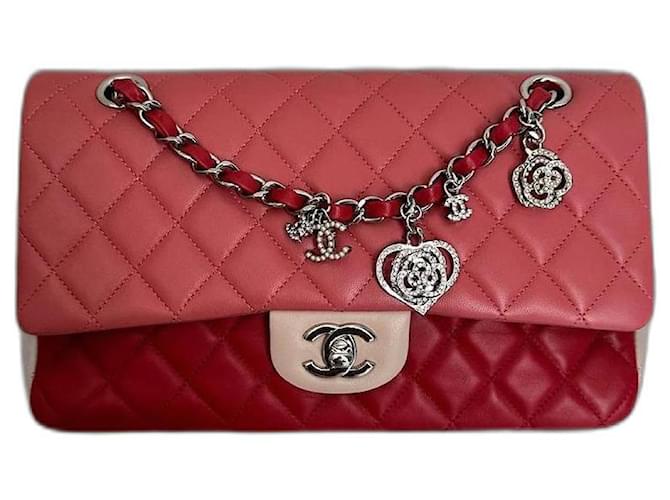 Chanel Classique Cuir Rose Rouge  ref.1298807
